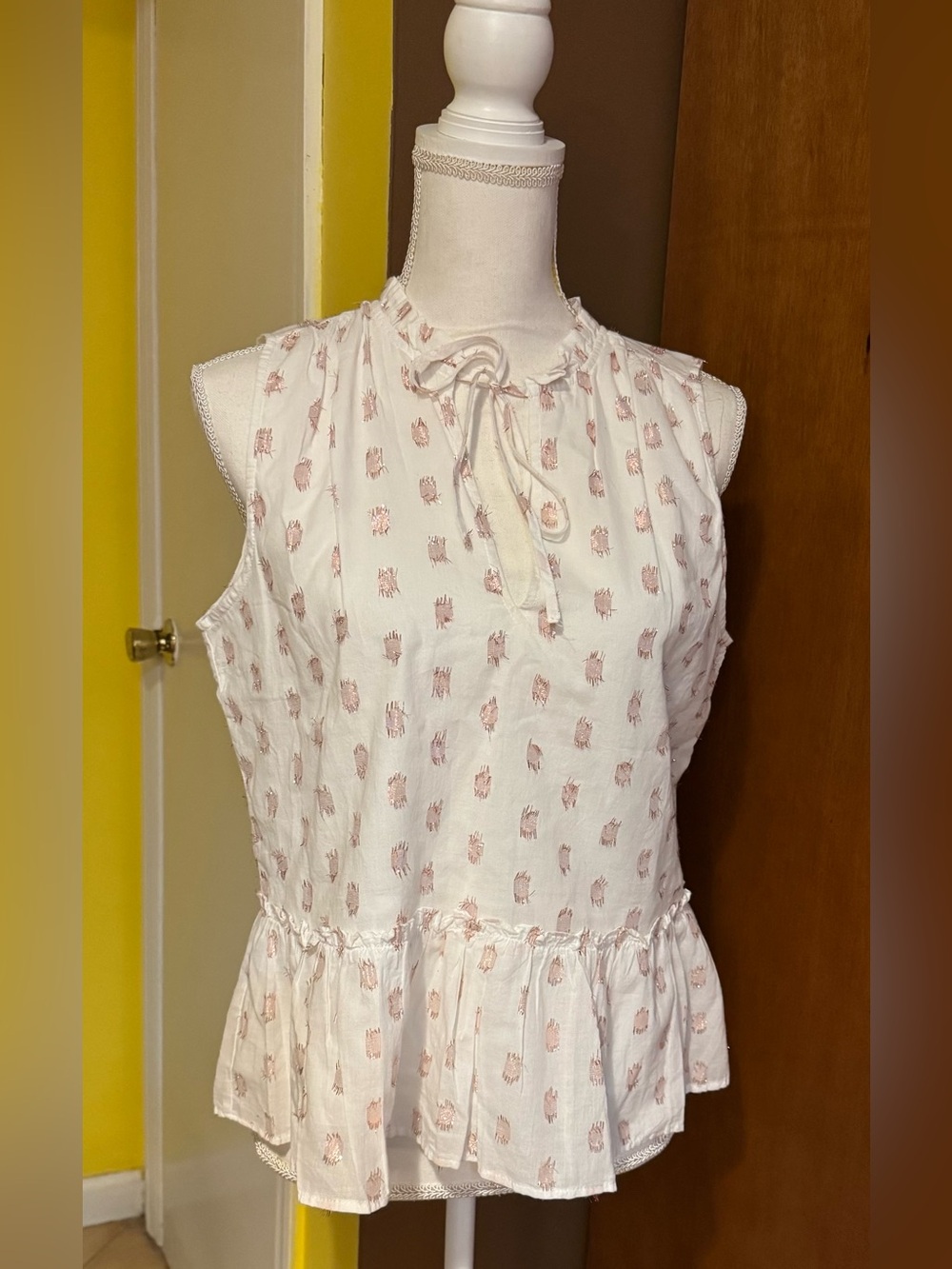 New J Crew Sleeveless Ruffle Peplum Top
